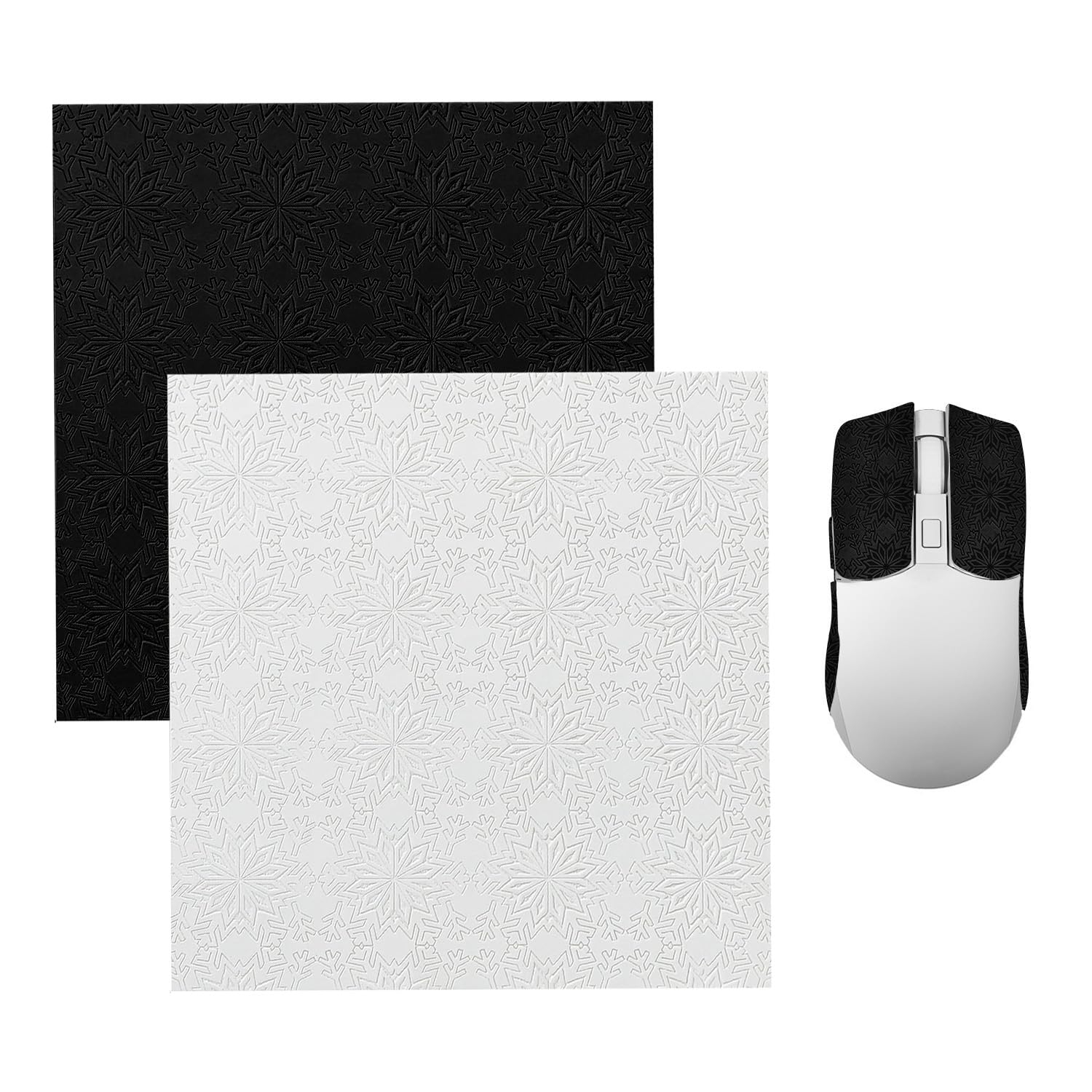 

BOROLA DIY Adhesive Universal Mouse Grip Tape, Anti-Slip Snowflake Design, Customizable, Sweat-Absorbent, Ultra-Thin (0.3mm), Compatible with All