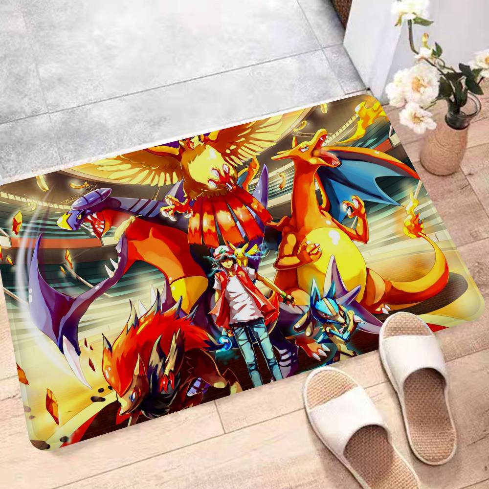Cute P-Pokemones Anime Kitchen Mat Cheaper Anti-slip Modern Living Room Balcony Printed Modern Home Decor