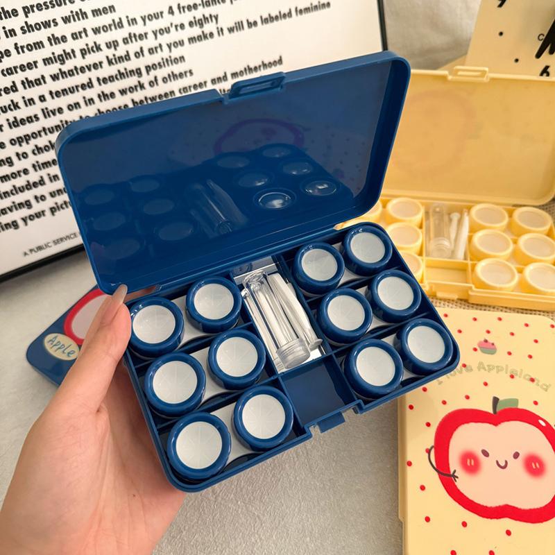 6Pcs/Set Creative Apple Print Portable Contact Lens Box Companion Care Box Contact Lens Case For Travel