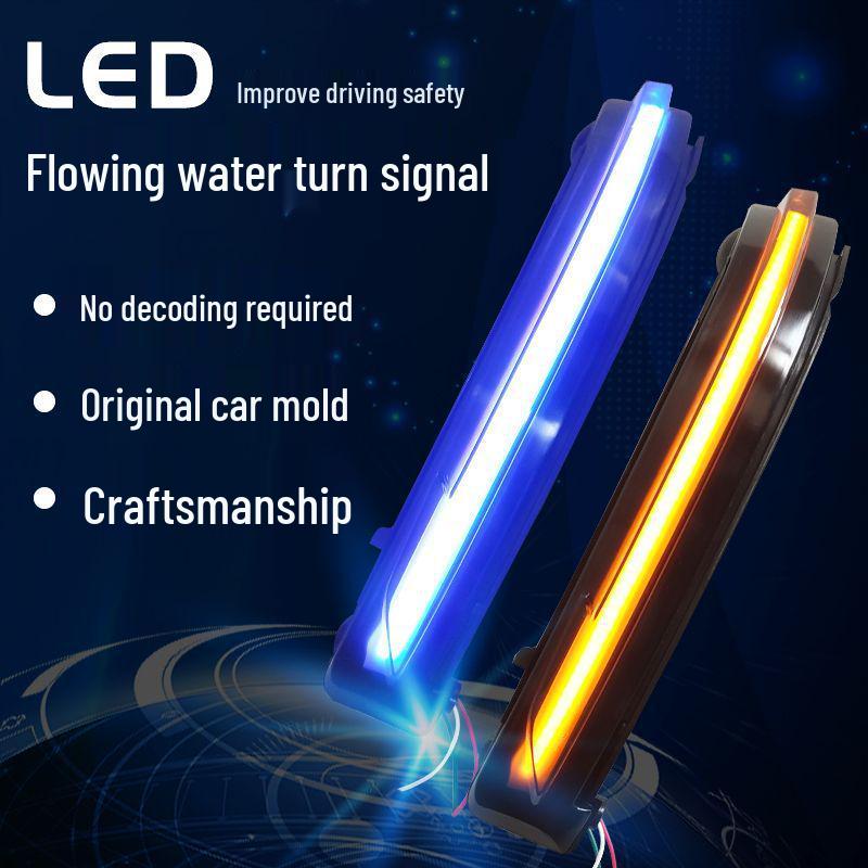 Compatible with Ford Focus/Mondeo/Fiesta/Kuga/Edge Rearview Mirror Blue Flowing Turn Signal Light