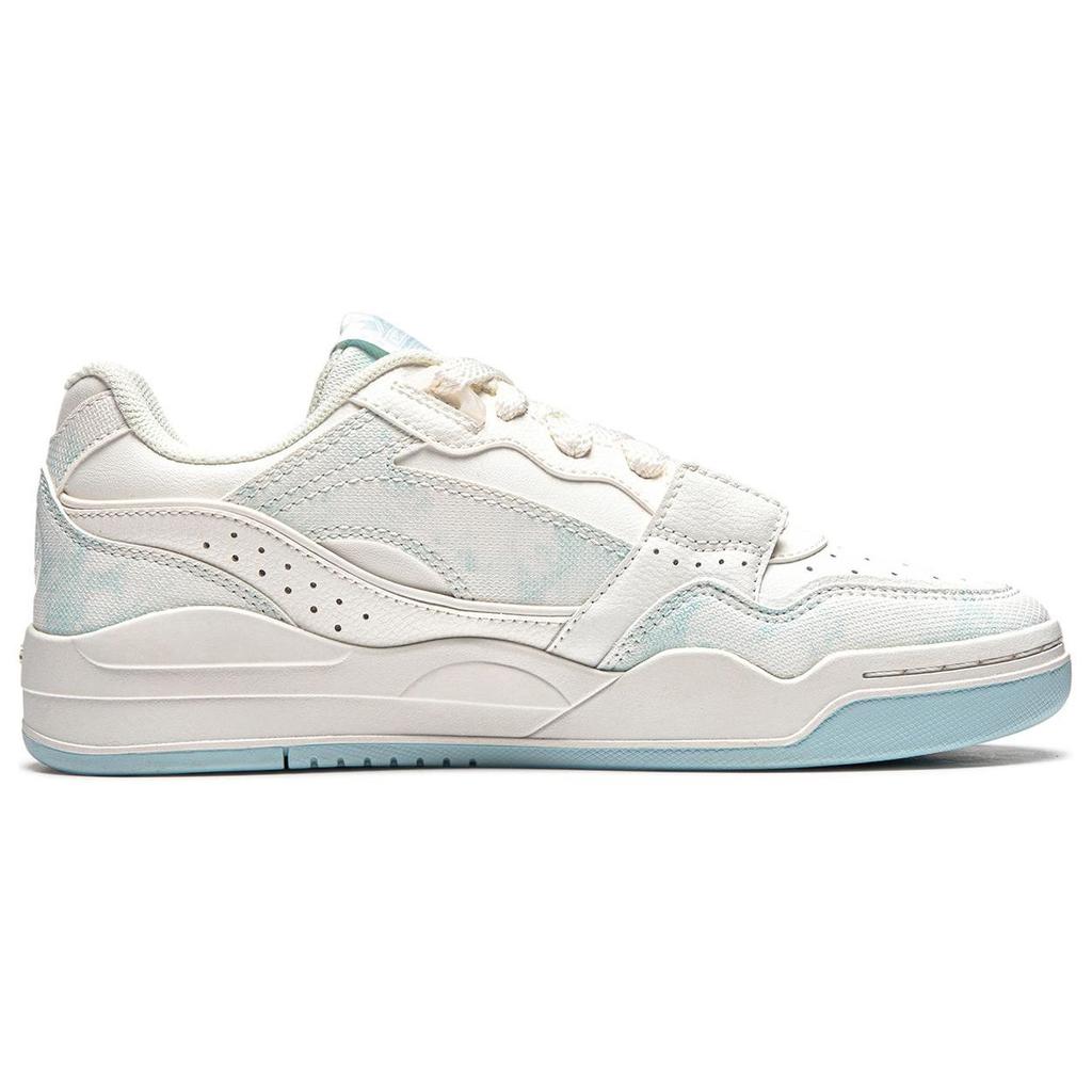 Li-Ning Cloud White Casual Lightweight Comfortable Thick Sole Height Increasing Shock Absorbing Wear Resistant Low Top Skate Shoes AGCS252-26