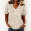 Women's Casual Print Short Sleeve V-Neck Pullover Top