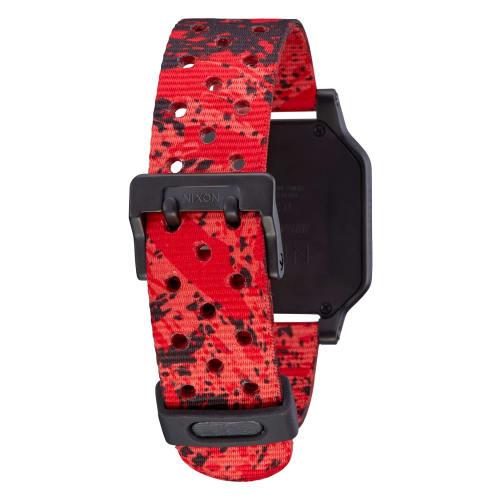 NIXON Heat A1320 - Black/Red - 100M Water Resistant Men's Ultra Thin Digital Sport Watch (38mm Watch Face, 20mm PU/Rubber/Silicone Band)