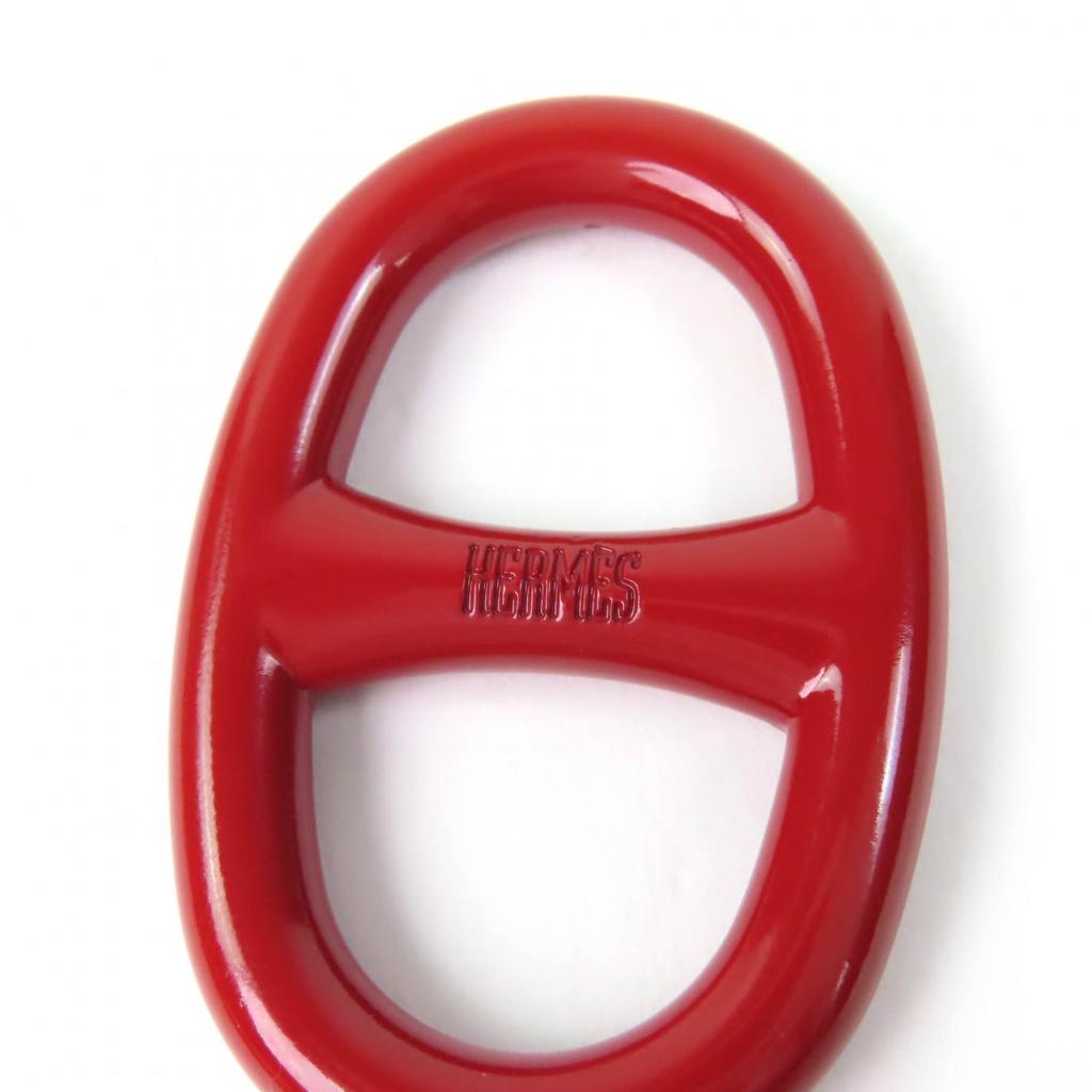 Excellent HERMES Scarf ring Logo-emblazoned Chaine d'Ancre Red metal Women Used