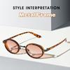 Women's Ins Small Oval Frame Sunglasses Men UV Proof Outdoor Metal Sun Shades Girls Female Luxury Design Retro Travel Eyewear