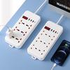 USB Smart Power Strip with Multiple Sockets, Universal European & UK Plug Board, Pure Copper Contacts