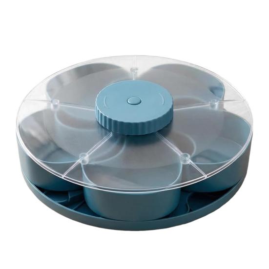 Heart-Shaped Rotating Snack Tray with 5 Compartments 360 Degrees Spinning Serving Platter