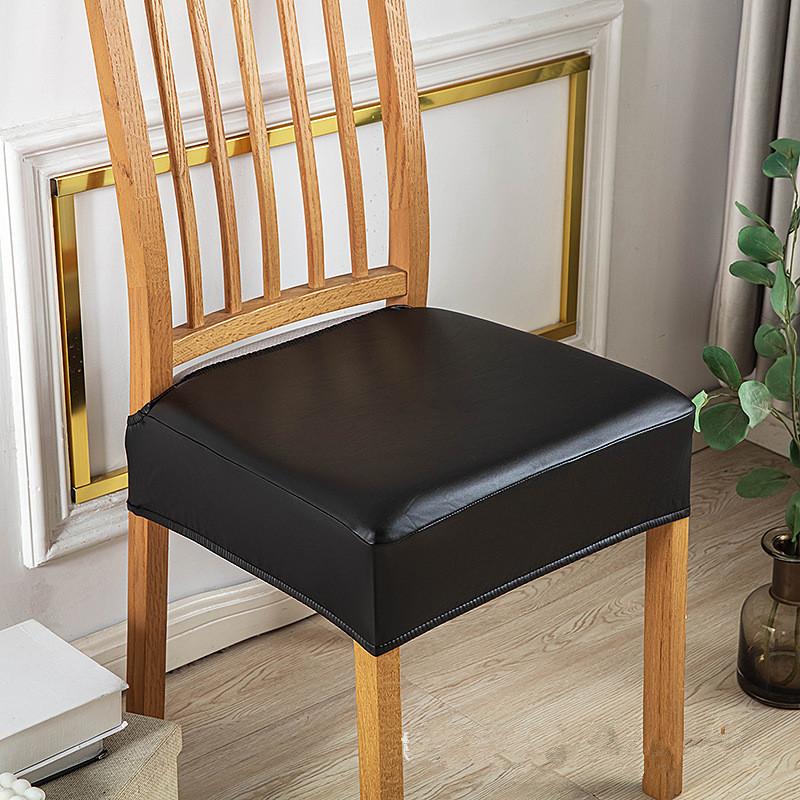 Square Shape Pu Leather Chair Cover Oil-Resistant Pu Leather Waterproof Seat Protectors Anti-Dirty Protection Removable