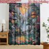 2D Flat Printing 2pcs Curtain Curtain Spring Waterfall Serenity Digital Printed Polyester Drapes Holiday Decorations Perfect for
