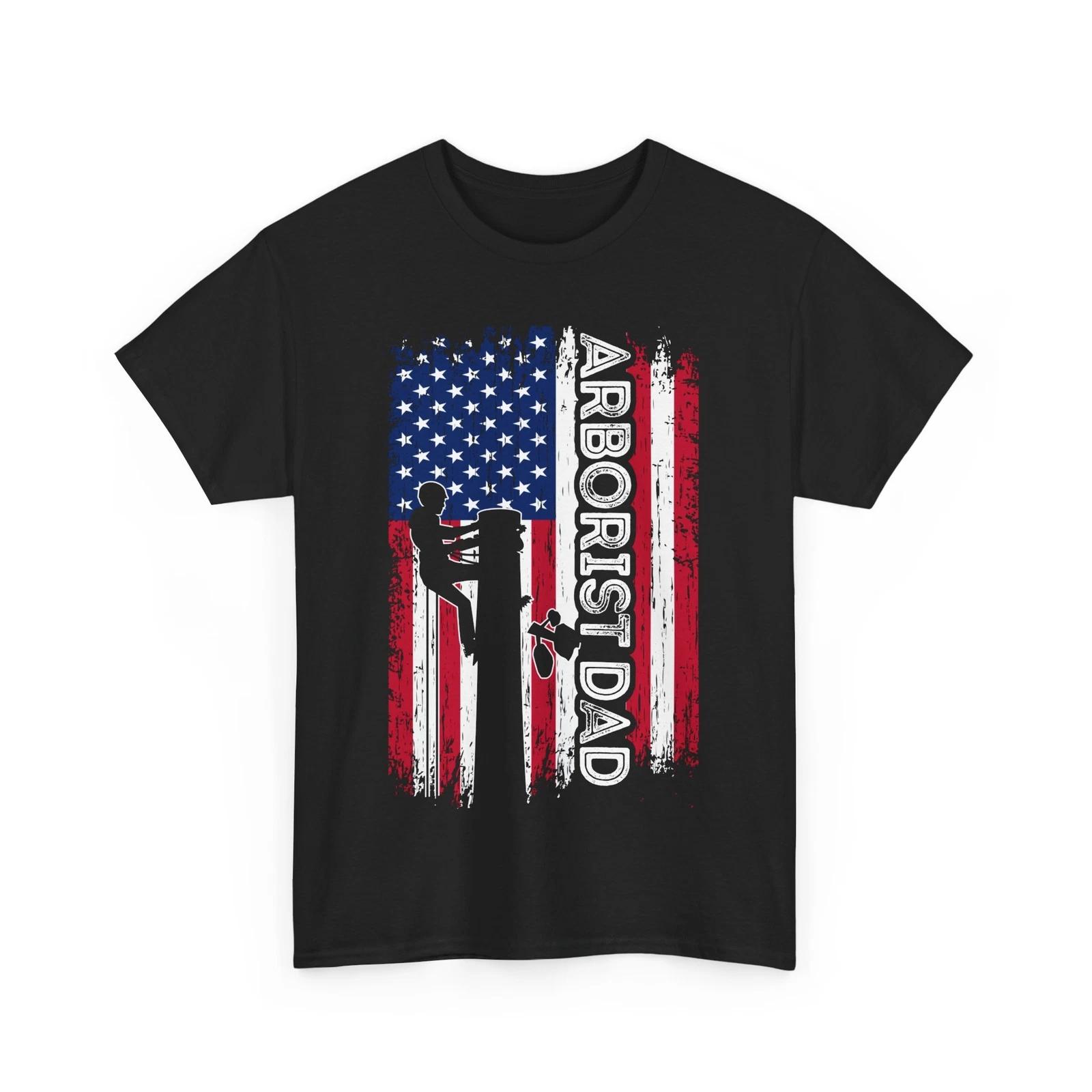 Arborist Dad Shirt, American Flag Dad Father s Day Vintage T shirt L