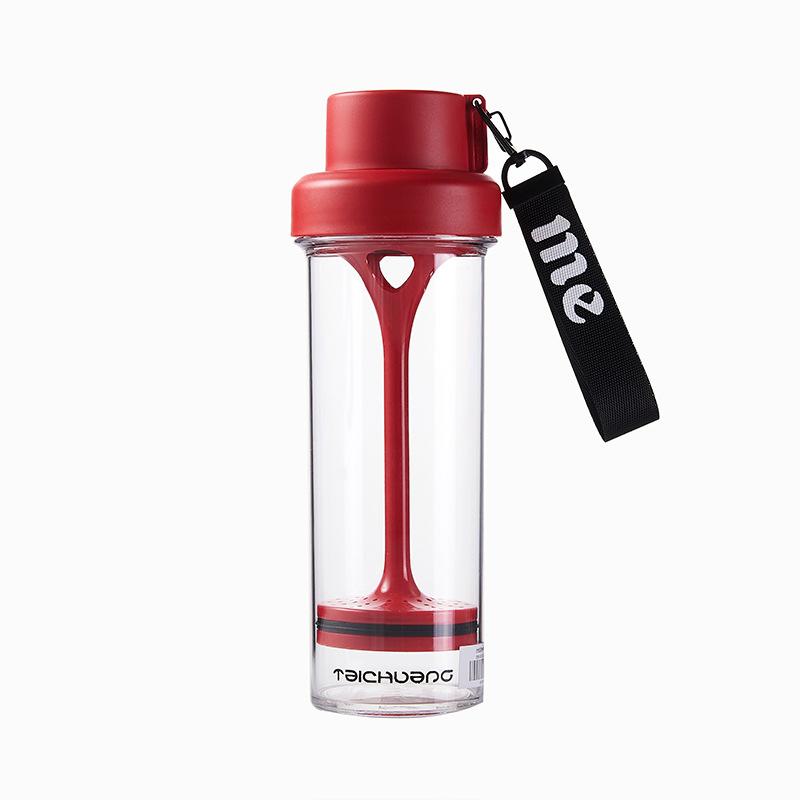 

Updated Streamer Cup 400ml Long Filter Screen Lemon Cup Tritan Water Cup Plastic Tea and Water Separation 400ML красный