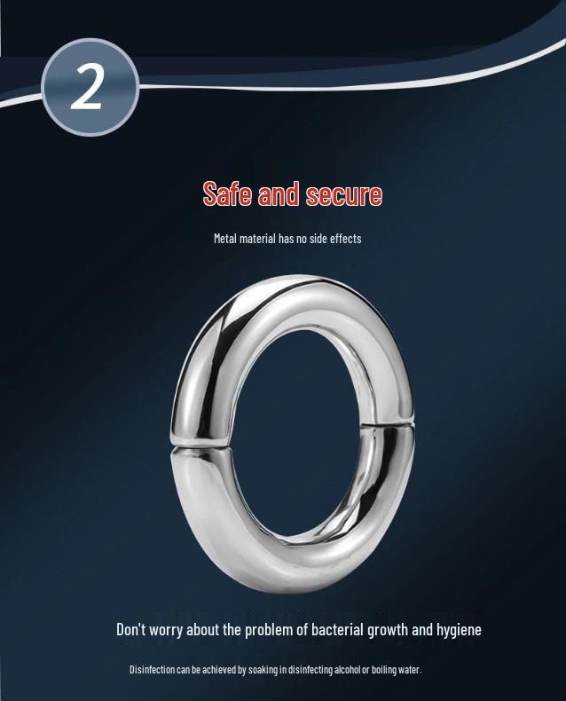 Adjustable Metal Weighted Cock Ring - Men's Erotic Exercise Restraint Accessory