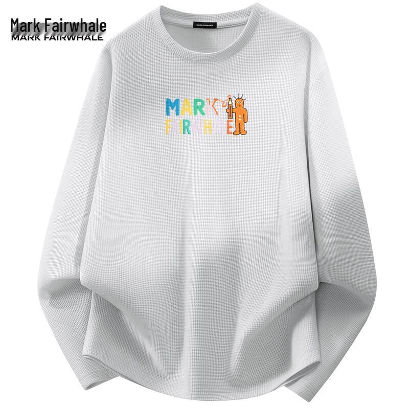 Mark Fairwhale Unisex Heavyweight Waffle Knit Long Sleeve Round Neck T-Shirt