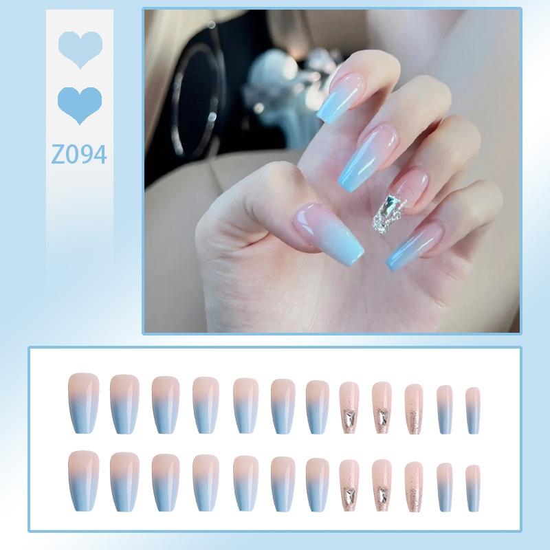 Press On Acrylic Fake Nails Set with Glue High Quality Handmade Nail Extension French Tips Woman False Short Nails Press Ons