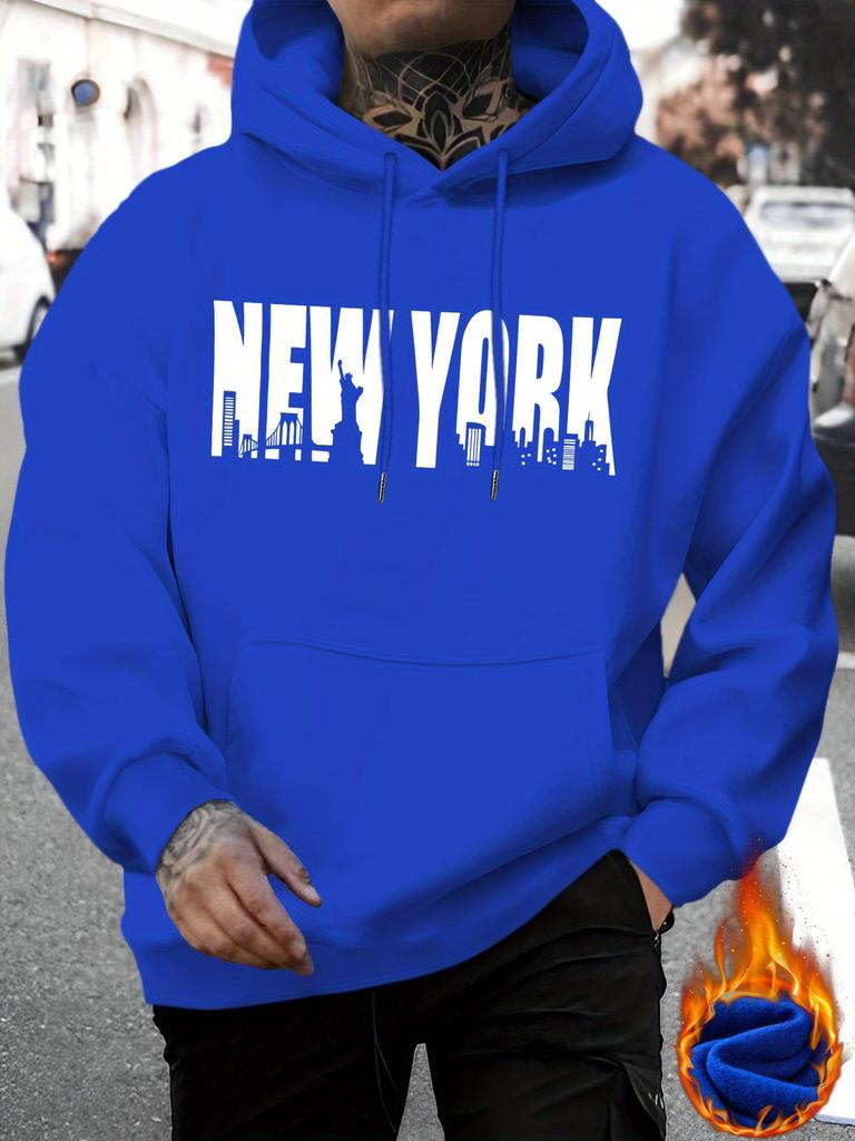 Fleece casual sportswear hooded sweater two-piece casual suit men's loose