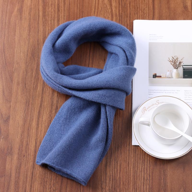 2025 Winter New Fashion Solid Color Cahsmere Scarf Women Outdoor Keep Warm Soft Men Solid Color Wool Knitted Long Scarves 160*26