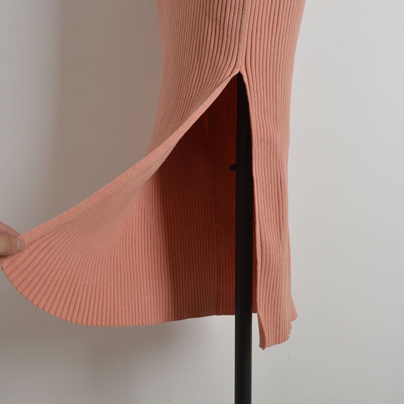 Fashion Style Sexy Sexy Halter Lace-up Sleeveless Knit Halter Dress Women's Clothing Silm Hip Split Dress