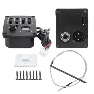 EQ Égaliseur Micro Guitare Acoustique 4 Bandes Préampli Accessoires Instrument de Musique SE‑4N