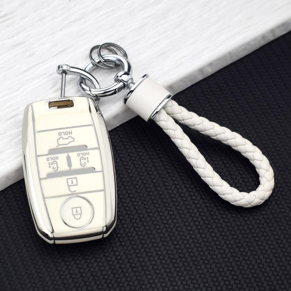 Anti-Scratch Car Key Fob Cover for Kia Sorento Sedona Sportage Grand Carnival K5 KX3 K4 Protective 5 Buttons TPU Key Case Bag