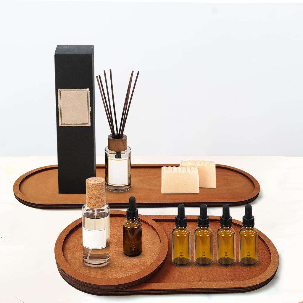 Natural Solid Wood Hand-polished Multi Functional Wooden Tray