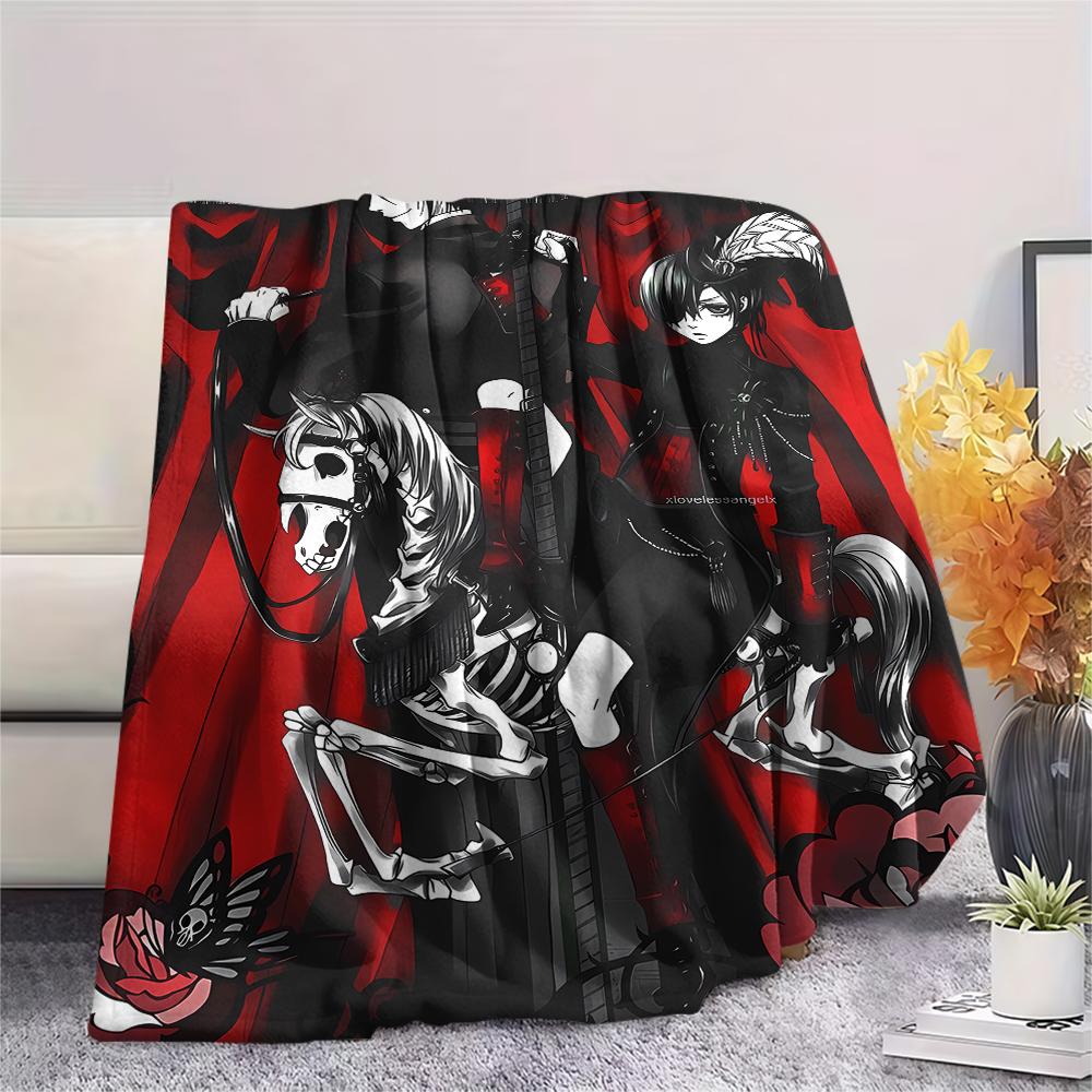 1PZ Coperta in Flanella con Stampa Black Butler, Alta Qualità per Tutte le Stagioni, Decorazione per la Casa, Calore e Comfort, Perfetta per Regali di Natale