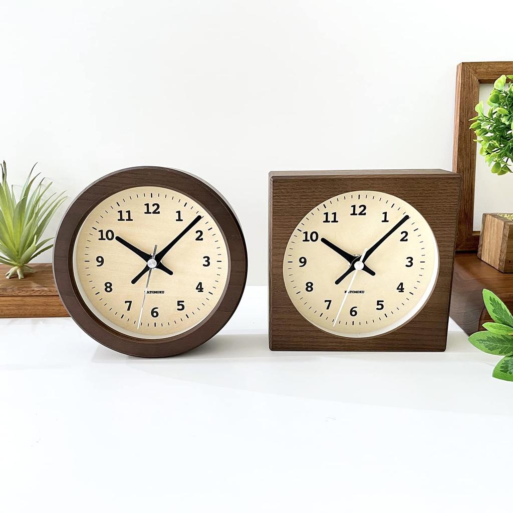 KATOMOKU Dual use clock 6 Brown radio clock continuous second hand km-131BRRC