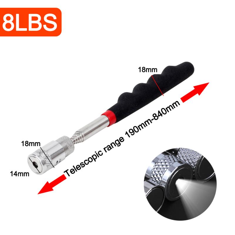 Magnetischer Teleskopstift, tragbares Metallbearbeitungswerkzeug, praktische Magnetkapazität zum Aufnehmen von Muttern und Bolzen, verstellbarer Aufnehmstab