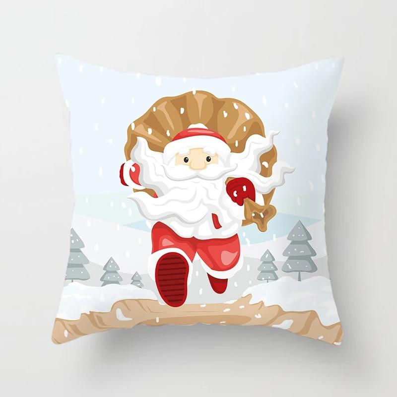 Cartoon Christmas Pillow Set Santa Claus Sofa Gift Home Decoration Pillowcase Christmas Gift Pillowcase