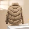 Down Jacket Women Short Cotton Jacket Winter Stand-up Collar Versatile Solid Color Windproof Warm Padded Jacket