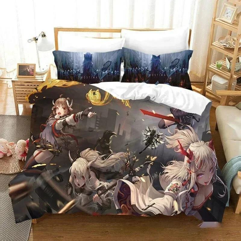 New 3D Arknights Beding Set Printed Bed Linen Set With Pilowcase Bed Soft Duvet Cover Soft Single Double Quen Super King-Sized Dimensionsd Dimensions