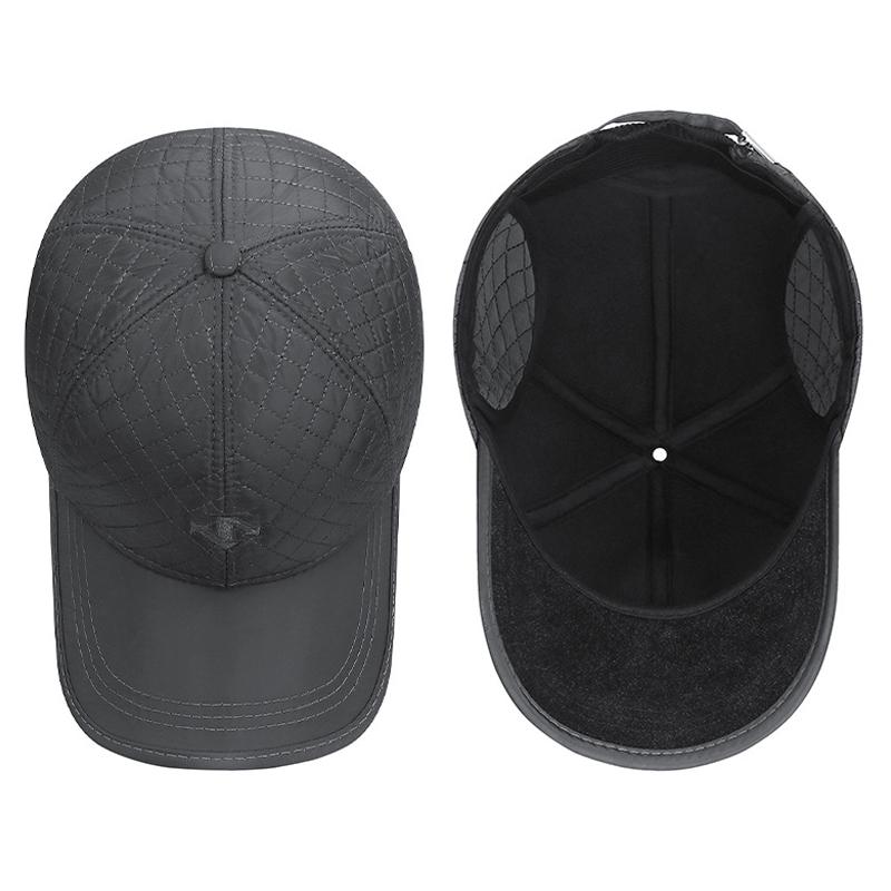 Baseballkappe für Mittelalte und Ältere Herren Winter Kälteschutz Warme Baumwollmütze Alter Opa Ohrenschutzmütze