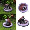 Cartoon Manhole Cover Raccoons Figurine Ornament Realistic Resins Animal Figure for Desk Shelf or Outdoor Garden Decors
