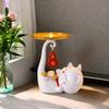 Art Statue Kitten Figurines Sculptures Nordic Resin Jewelry Tray Vanity Decor for Bookshelf