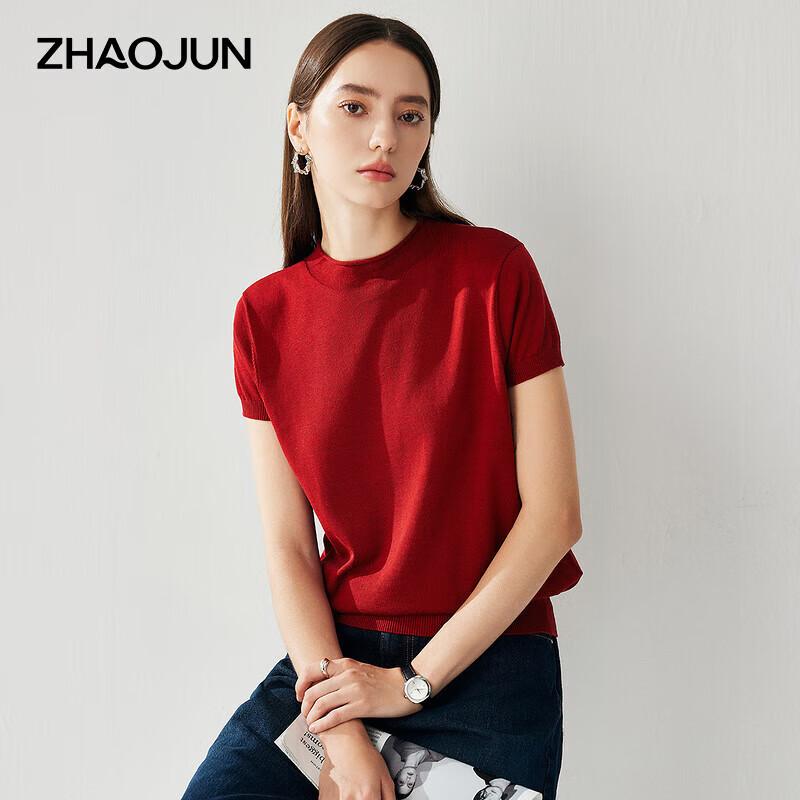 Women s Mulberry Silk Blend Short Sleeve Knit Top M