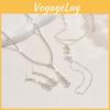 Minimalist Geometric Jewelry Set With Alloy Chain And Rhinestone Accents For Women