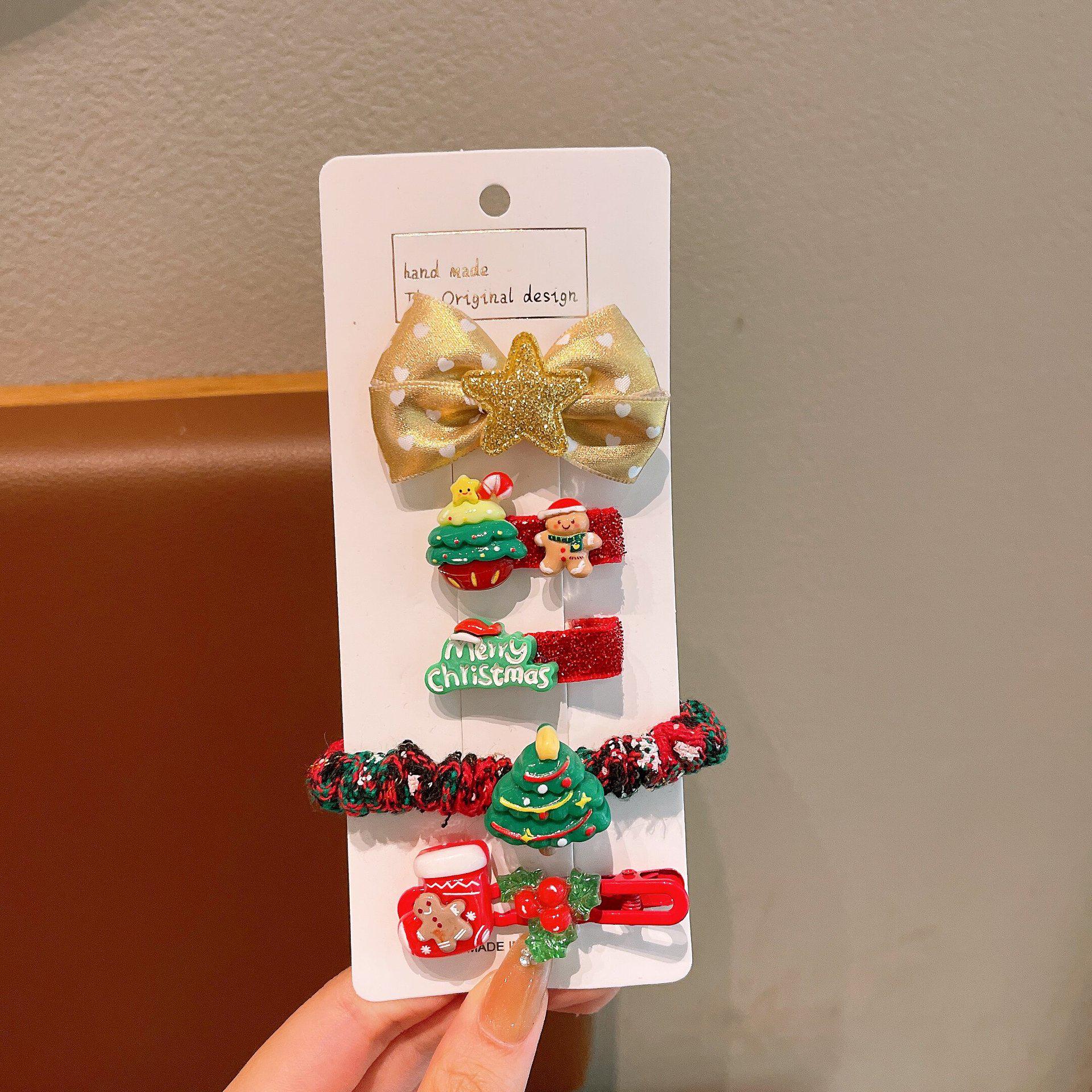 

Children s Christmas Santa Hair Bow Clip with Bell