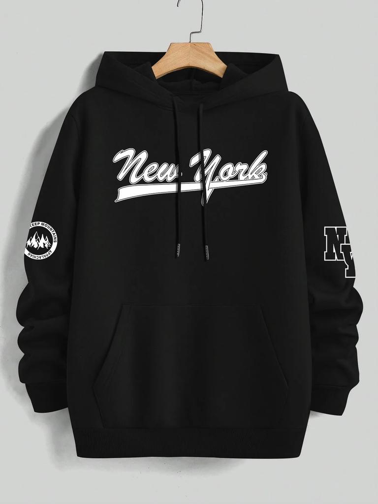 2025 Herren 2D Kapuzenpullover Neu Frühling-Sommer/Winter Solider Druck Kapuzen-T-Shirt Lockere Passform, Trendig und Vielseitig für Alle