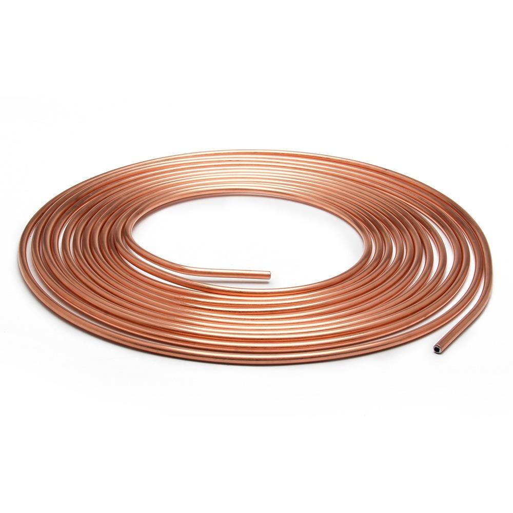 25FT 7.62m Wire Hose Reel with Tube Screw Cap Brake Pipe Repair Kit Car Roll Tube Coil