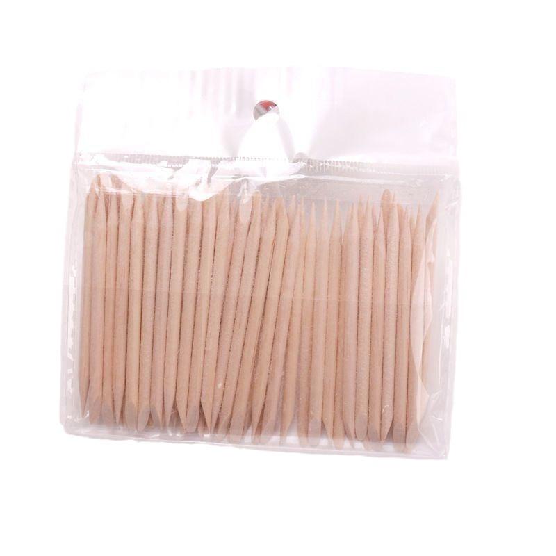 Short Orange Nail Polish Remover, Beauty Wear, Embossed, Dead Skin Stick, Double-ended Wooden Stick