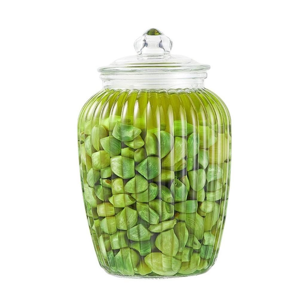 Large Capacity Pickle Jar Vacuum Sealed Glass Food Storage Container Thickened Glass Jar  Household