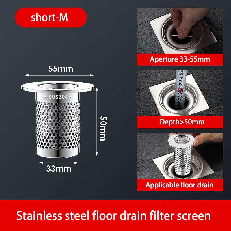 304 Stainless Steel Floor Drain Net Basin Anti-odor Drainer Bathroom Wash Basin Anti-clogging Filter Universal