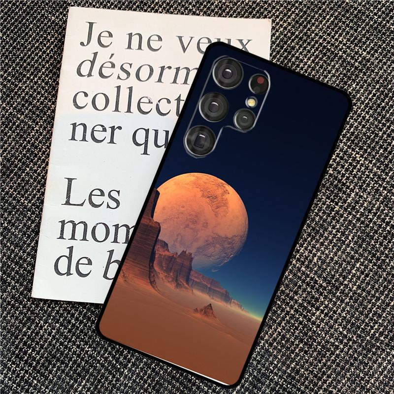 Moon Stars Space Case For Samsung Galaxy S25 S24 Ultra S20 S21 S22 S23 Ultra S9 S10 Plus S25 FE Back Cover