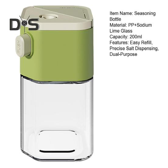 Sypátko na sůl a koření 0,5g Přesný dávkovač s designem odolným proti vlhkosti 200ml Skleněná kuchyňská kořenka bez BPA pro kempování BBQ