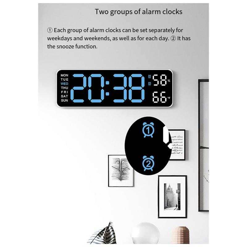A95I-Rectangular Large Font Electronic Clock, Multi-Function With Alarm, Can Hang Or Stand In Any Space