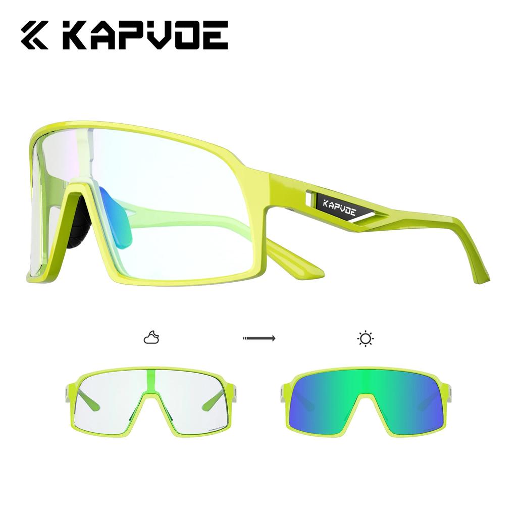 KAPVOE Men MTB Bike Cycling Sunglasses Sports Cycling Glasses Photochromic Bicycle UV400 Camping Equipment Outdoor Eyewear
