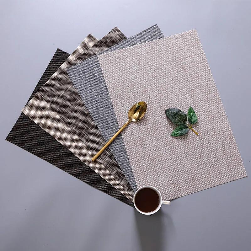 4 ks/sada Moderní Elegantní PVC Prostírání Podložka na Jídelní Stůl Kavárna Protiskluzové Horké Prostírání Podložka pod Mísu Podložka pod Hrnek Stolní Podtácky