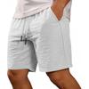 Mens Lightweight Cotton Linen Shorts Loose Fit Elastic Waist Drawstring Casual Sport Beach Walk Short Pants