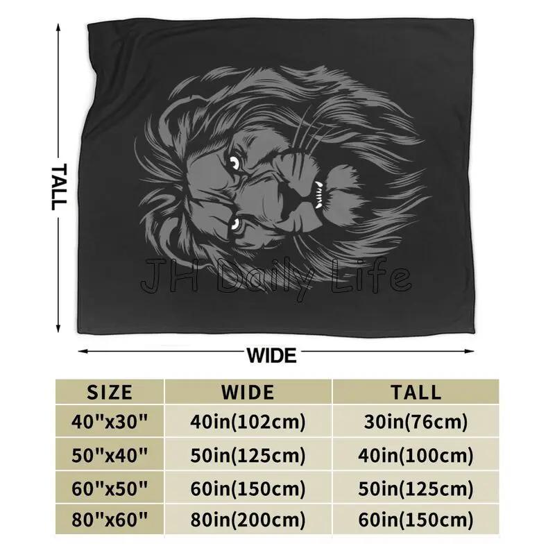 Coole Löwendruck-Decke Weich Warm Ganzkörper-Fleece-Kuscheldecke Leicht Flannel Flauschig Reise-Decken Überwürfe für Bett Sofa Picknick