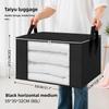 Large Capacity Cotton Quilt Storage Bag With Transparent Window For Bedroom Organization