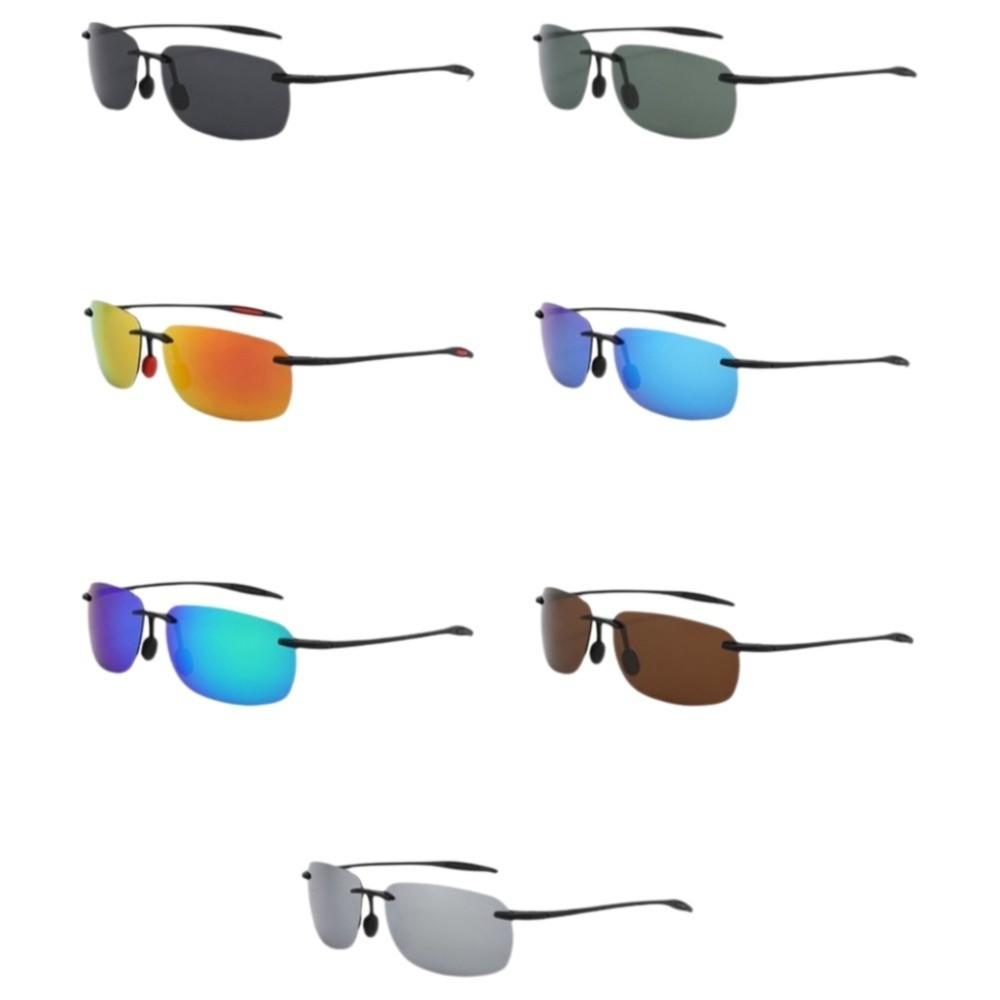 Flexible Frame Polarizing Sport Sunglasses Comfort Fit Colorful Design Frameless Sunglasses Square Shape PC